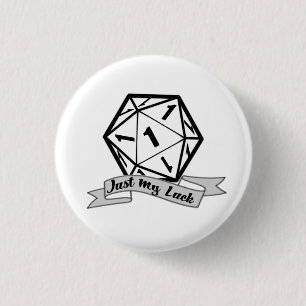 Macaron Rond 2,50 Cm Bouton Just My Luck d20