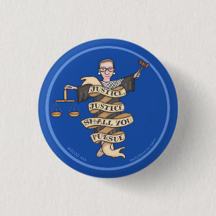 Macaron Rond 2,50 Cm Bouton "Justice, Justice, Tu Pourras" du RBG