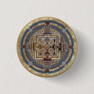 Macaron Rond 2,50 Cm Bouton Kalachakra Mandala B