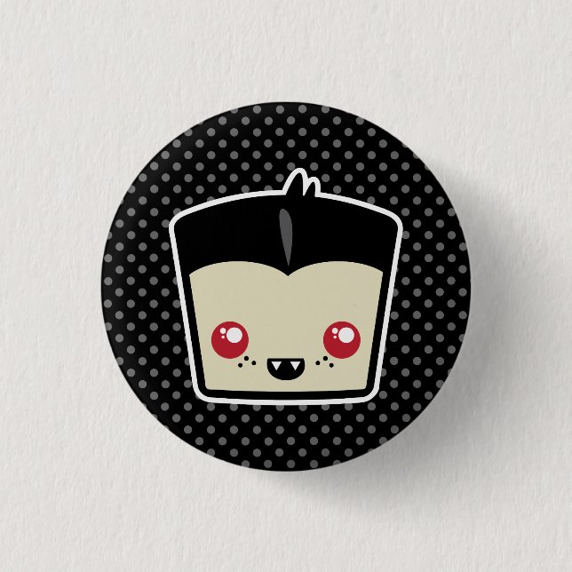 Macaron Rond 2,50 Cm Bouton Kawaii Dracula (Devant)