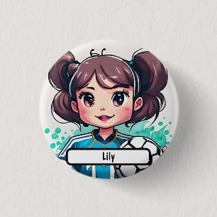Macaron Rond 2,50 Cm Bouton Kickin' Cutie Avec Nametag Personnalisé