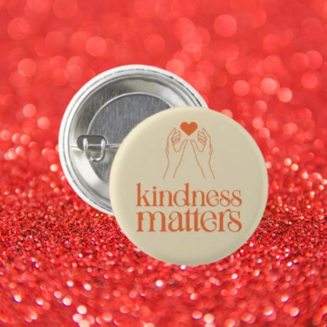 Macaron Rond 2,50 Cm Bouton "Kindness Matters" - Empathie des mains et  (Créateur téléchargé)