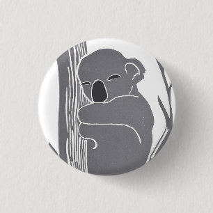 Macaron Rond 2,50 Cm Bouton Koala dormant