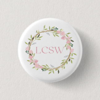 Macaron Rond 2,50 Cm Bouton LCSW de couronne florale