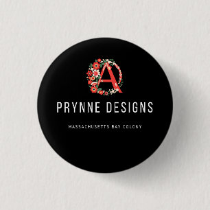Macaron Rond 2,50 Cm Bouton lettre Hester Prynne Scarlet