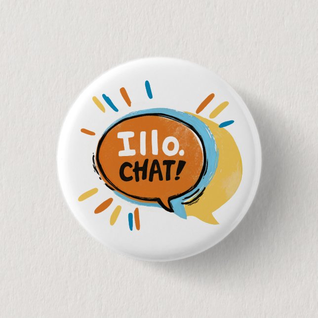 Macaron Rond 2,50 Cm Bouton Logo du Conversation Illo (Devant)