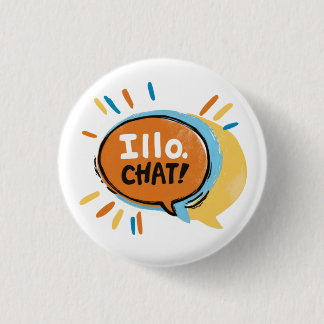Macaron Rond 2,50 Cm Bouton Logo du Conversation Illo