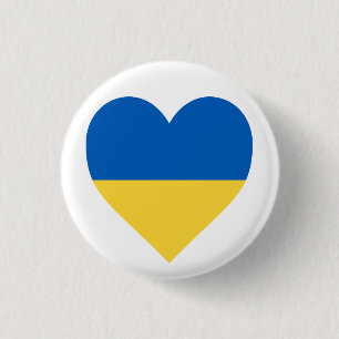 MACARON ROND 2,50 CM BOUTON "LOVE UKRAINE"