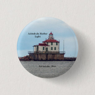 Macaron Rond 2,50 Cm Bouton Lumière du port d'Ashtabula