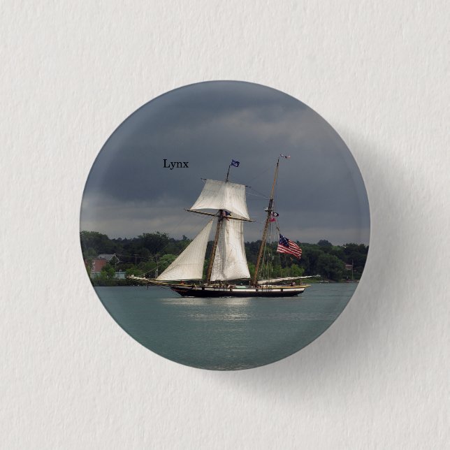 Macaron Rond 2,50 Cm Bouton Lynx (Devant)