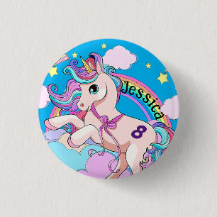 Macaron Rond 2,50 Cm Bouton Magical Unicorn Party