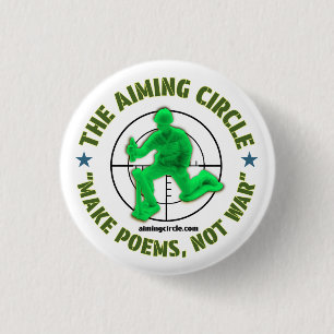 Macaron Rond 2,50 Cm Bouton "Make Poems, not War"