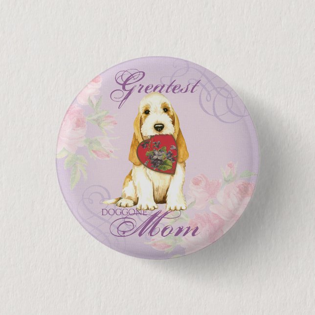Macaron Rond 2,50 Cm Bouton Maman Coeur GBGV (Devant)