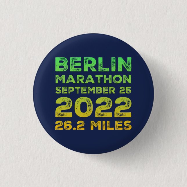 Macaron Rond 2,50 Cm Bouton Marathon de Berlin 2022 (Devant)