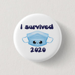 Macaron Rond 2,50 Cm Bouton Masque Survived 2020