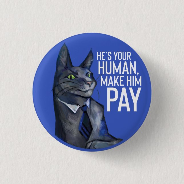 Macaron Rond 2,50 Cm Bouton Meow Meow Pufffytail (Devant)