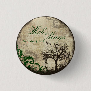 Macaron Rond 2,50 Cm Bouton Merci de mariage Vintage Nouvelle vie