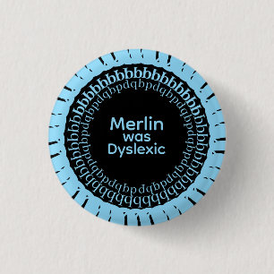 Macaron Rond 2,50 Cm Bouton Merlin était dyslexique