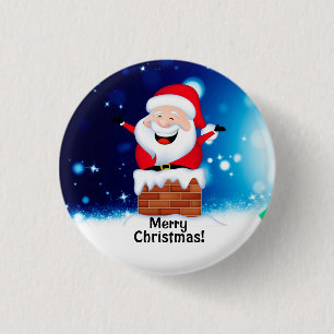 Macaron Rond 2,50 Cm Bouton Merry Christmas Round