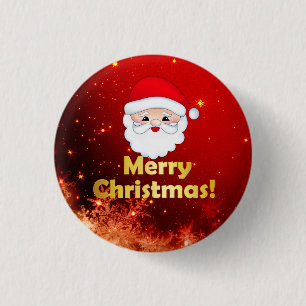 Macaron Rond 2,50 Cm Bouton Merry Christmas Round