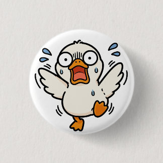 Macaron Rond 2,50 Cm Bouton Mignon de Canard Paniqué Kawaii Mème