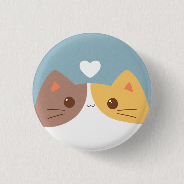 Macaron Rond 2,50 Cm Bouton mignon de chat (Devant)