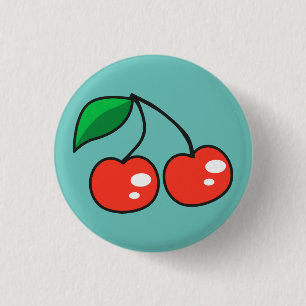 Macaron Rond 2,50 Cm Bouton mignon de Pin d'insigne de cerises