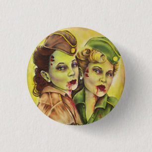 Macaron Rond 2,50 Cm Bouton militaire adorable de femmes de zombi