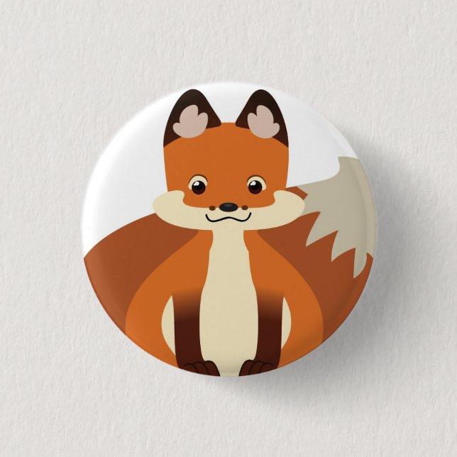 Macaron Rond 2,50 Cm Bouton minuscule de Fox rouge (Devant)