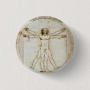 Macaron Rond 2,50 Cm Bouton minuscule de Vitruvian Man