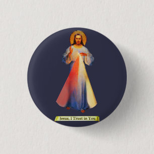 Macaron Rond 2,50 Cm Bouton Miséricorde divine de Jésus