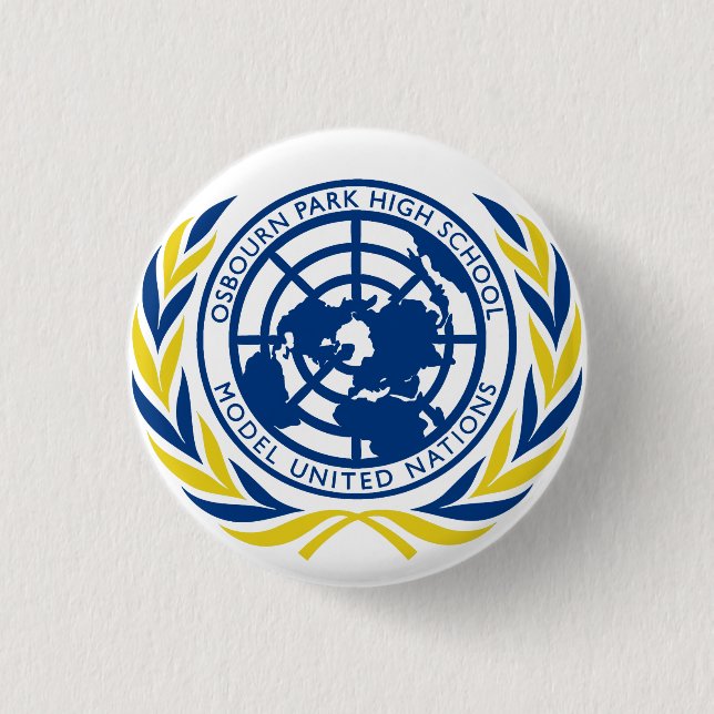 Macaron Rond 2,50 Cm Bouton modèle de l'ONU d'OPHS (Devant)