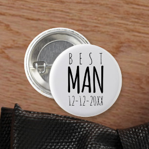 Macaron Rond 2,50 Cm Bouton moderne Best Man Mariage Bachelor Party Pin