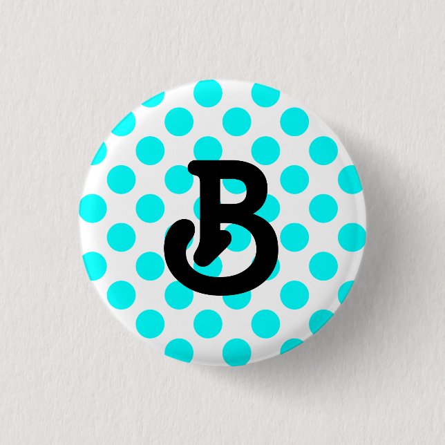Macaron Rond 2,50 Cm Bouton Monogramme B (Devant)