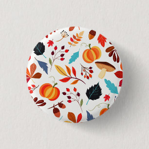 Macaron Rond 2,50 Cm Bouton Motif Automne automne