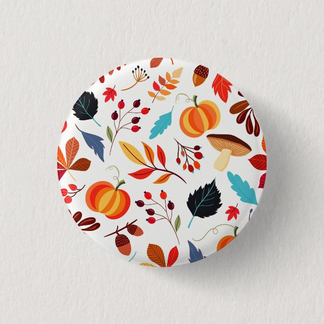 Macaron Rond 2,50 Cm Bouton Motif Automne automne (Devant)
