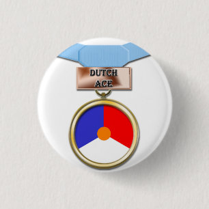 Macaron Rond 2,50 Cm Bouton néerlandais de médaille d'as