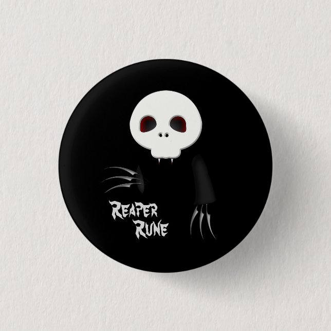 Macaron Rond 2,50 Cm Bouton noir de Reaper Rune (Devant)