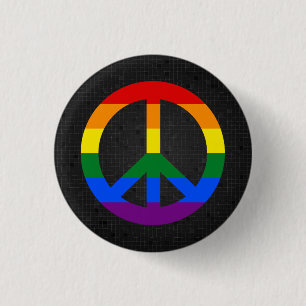 Macaron Rond 2,50 Cm Bouton noir du drapeau LGBT