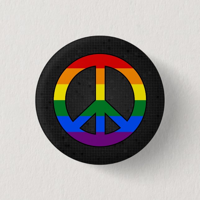 Macaron Rond 2,50 Cm Bouton noir du drapeau LGBT (Devant)