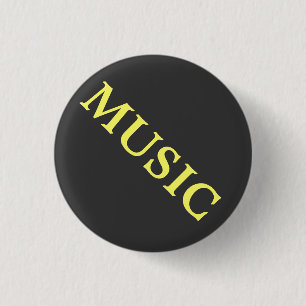 Macaron Rond 2,50 Cm Bouton noir et jaune de musique