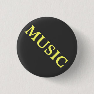 Macaron Rond 2,50 Cm Bouton noir et jaune de musique