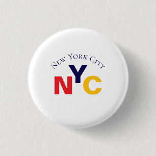 Macaron Rond 2,50 Cm Bouton NYC - Classique New York City Souvenir