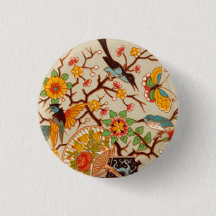 Macaron Rond 2,50 Cm Bouton Oiseaux et papillons