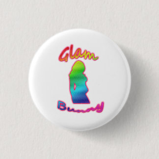 Macaron Rond 2,50 Cm Bouton ON fascinant de logo de lapin d'arc-en-ciel