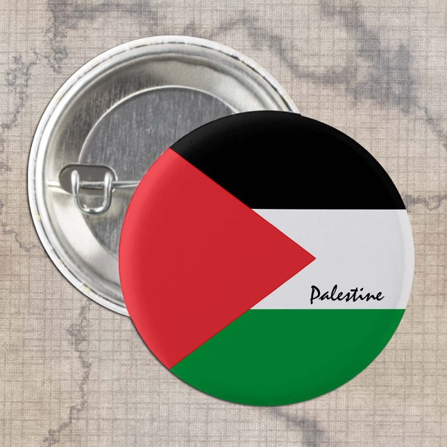 Macaron Rond 2,50 Cm Bouton Palestine, Drapeau palestinien patriotique (Créateur téléchargé)