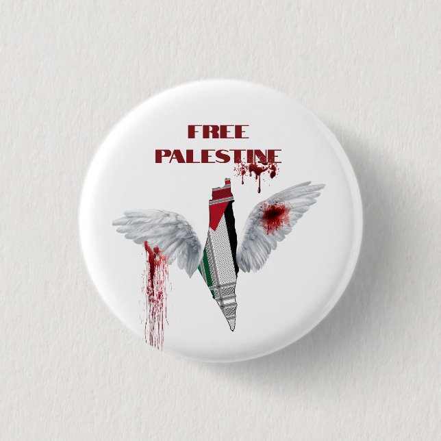 Macaron Rond 2,50 Cm Bouton Palestine libre - Pièce Palestine (Devant)