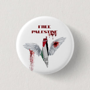 Macaron Rond 2,50 Cm Bouton Palestine libre - Pièce Palestine