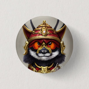 Macaron Rond 2,50 Cm bouton panda rouge guerrier unique