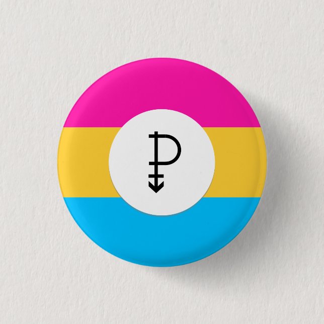 Macaron Rond 2,50 Cm Bouton Pansexual (Devant)